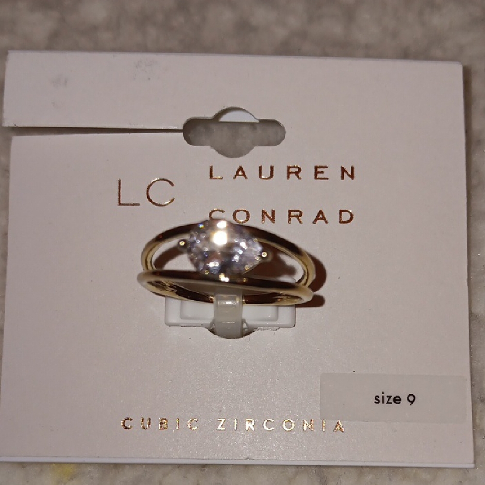 LC Lauren Conrad Gold Cubic Zirconia Ring